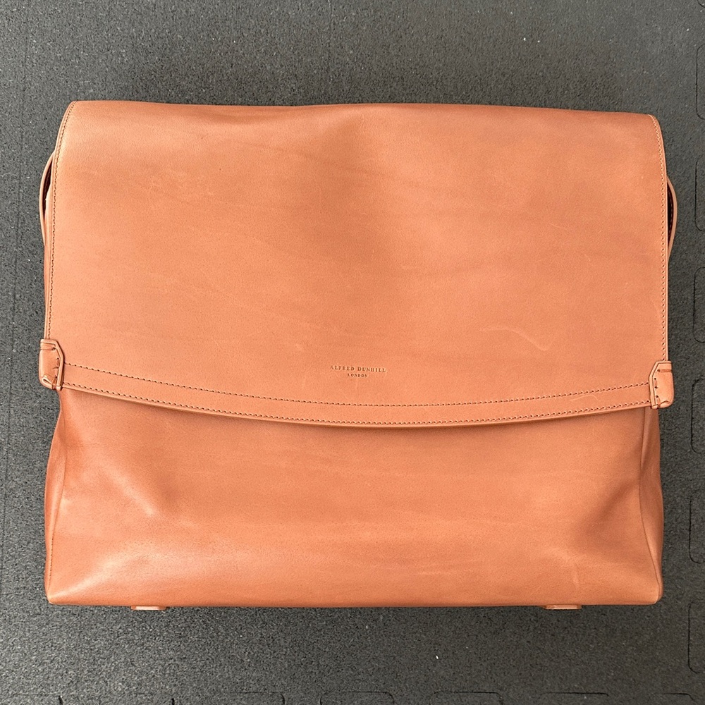 Dunhill Cognac Leather Messenger Bag